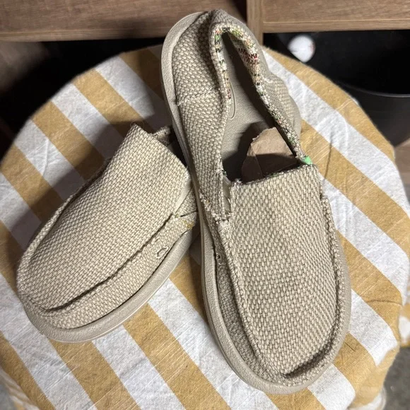 Sanuk Kids Tan Slip-On Loafers - Picture 2 of 4